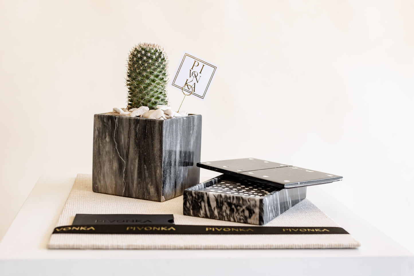KIT 2 - CACTUS Y DOMINO DE MARMOL