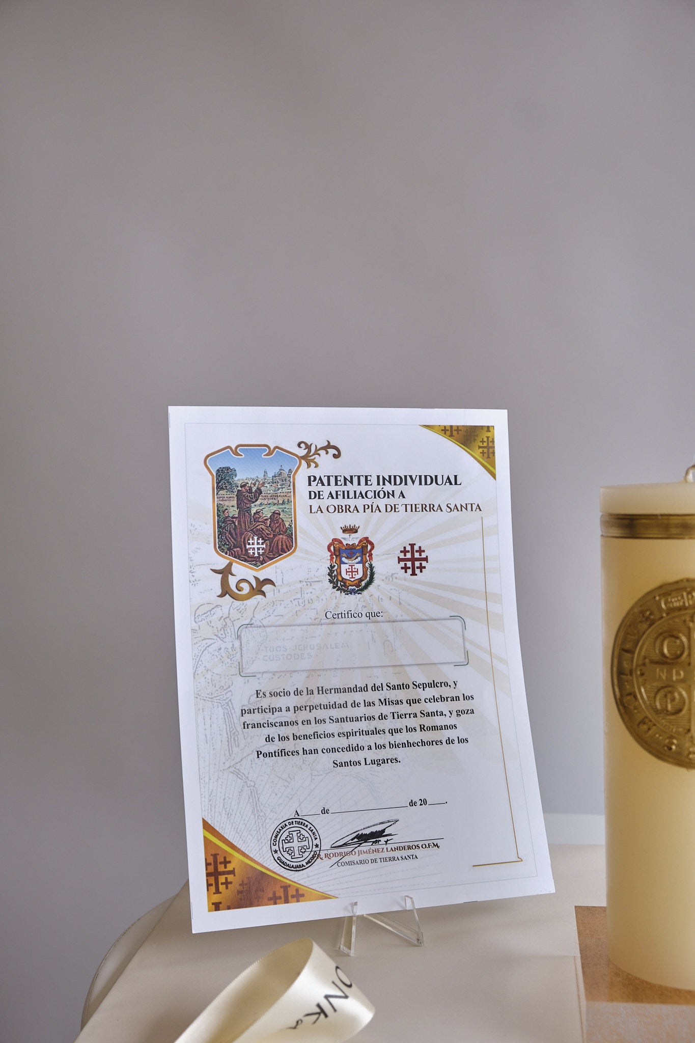 CIRIO + MISA + VIRGEN DE ACRILICO